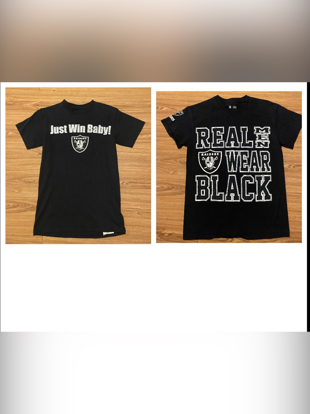 Lot Of 2 Las Vegas Raiders NFL Team Apparel Shirts Size Small